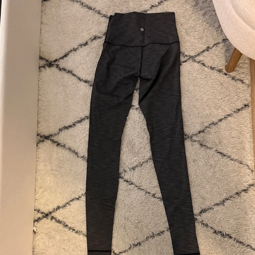 High-Waisted Grey Lululemon Leggings - Picture 2 of 3